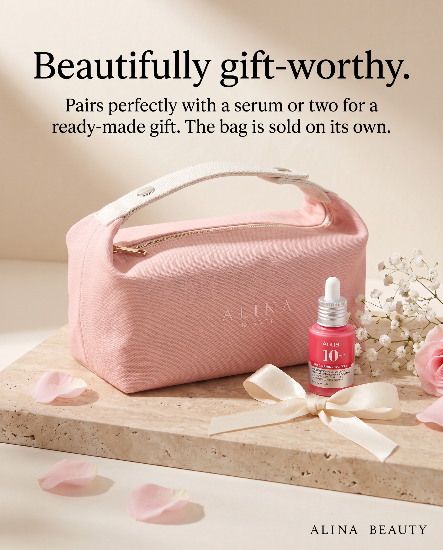 The Alina Beauty Bag - Blush Pink
