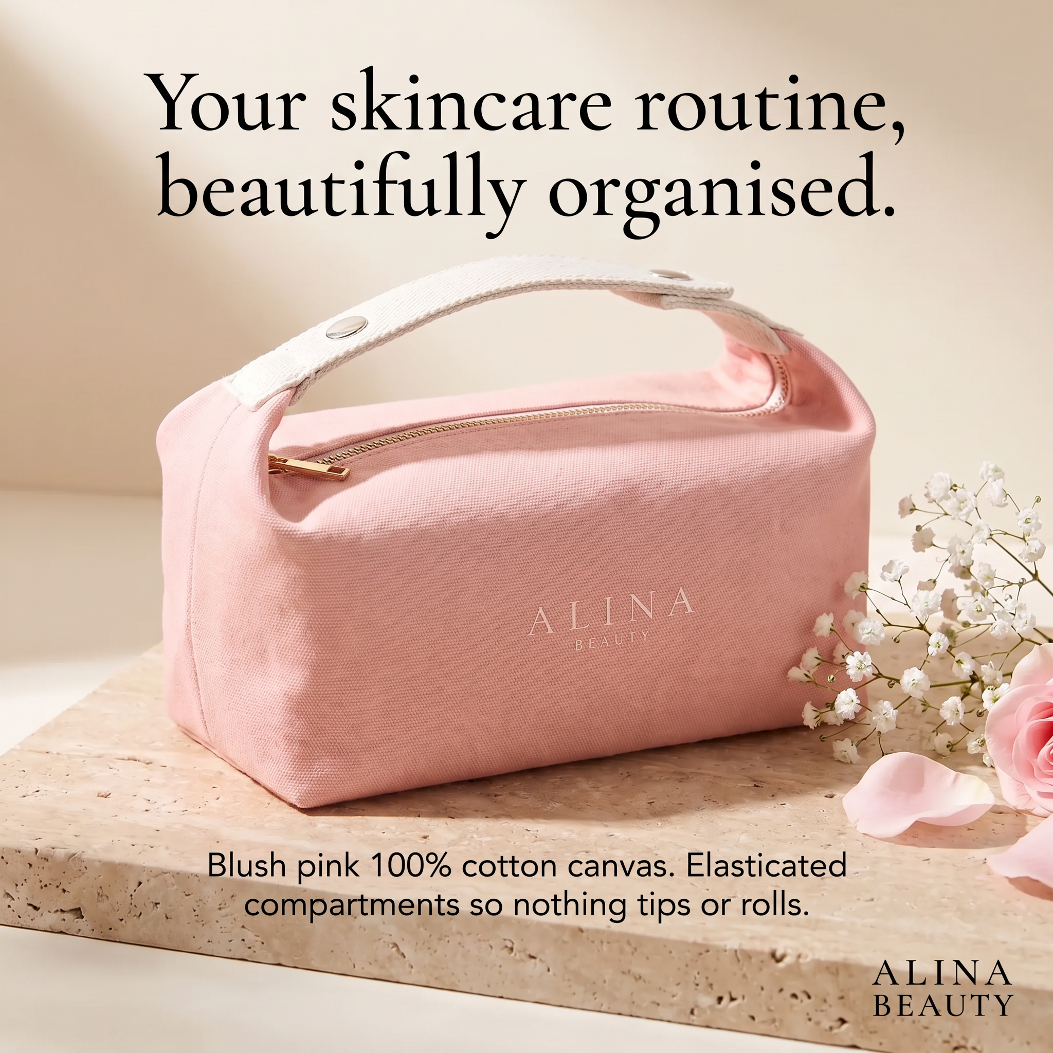 The Alina Beauty Bag - Blush Pink