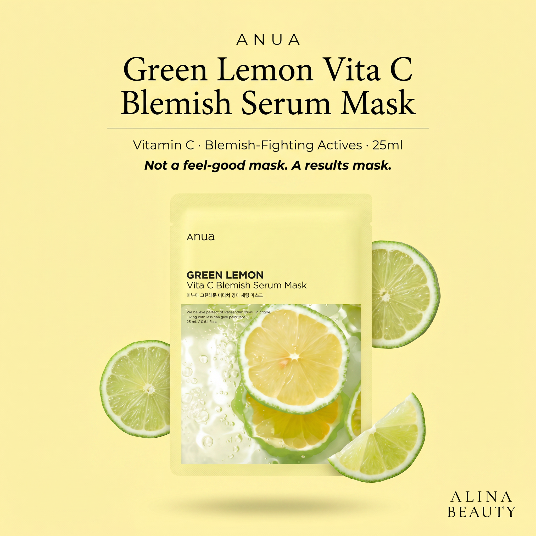 Anua Green Lemon Vita C Blemish Serum Mask 25ml