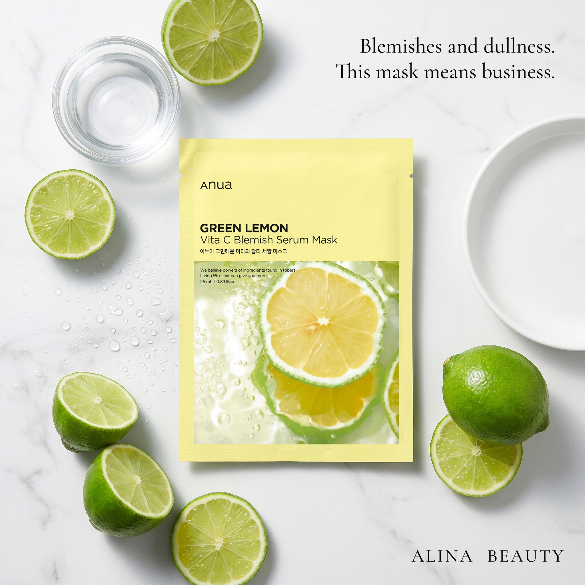Anua Green Lemon Vita C Blemish Serum Mask 25ml
