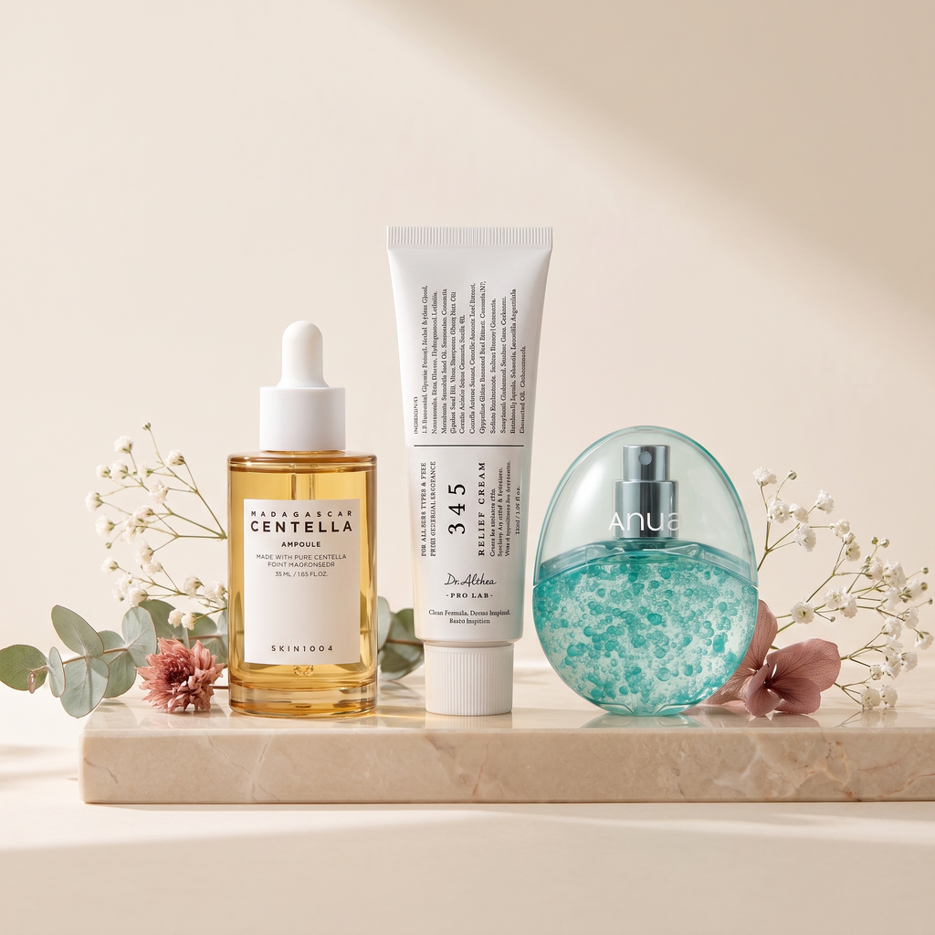 The Barrier Repair Set — Skin1004 Centella ampoule, Dr. Althea 345 relief cream, Anua PDRN mist