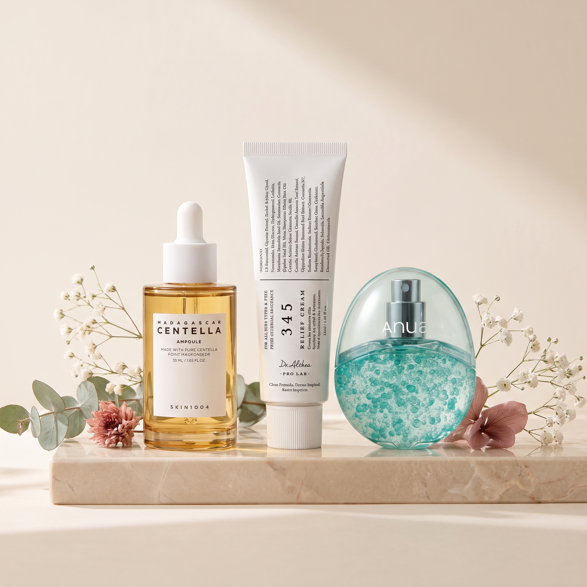 The Barrier Repair Set — Skin1004 Centella ampoule, Dr. Althea 345 relief cream, Anua PDRN mist