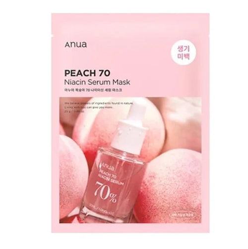 Anua Peach 70 Niacin Serum sheet mask, brightening K-beauty mask