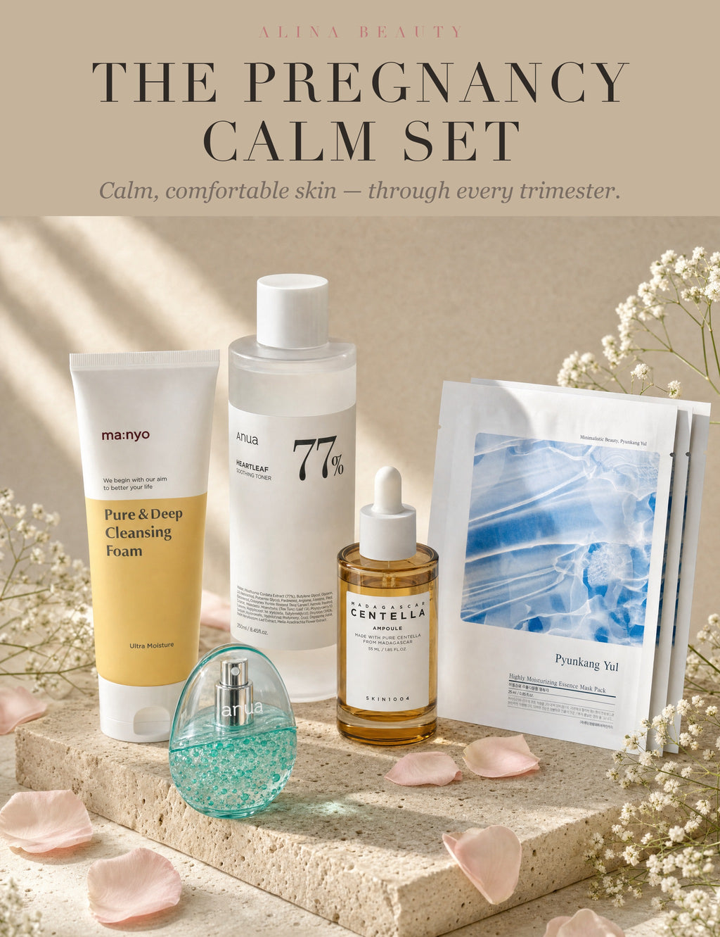 The Pregnancy Calm Set — calm, comfortable skin through every trimester